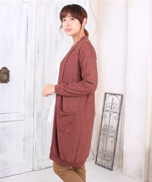 sabstreet my standard(サブストリートマイスタンダード)の「『CHARLI(チャーリー)』星刺繍入りウォッシャブルロングニットカーディガン【大きいサイズ対応】【9号(M)~19号(5L)】(カーディガン/ボレロ・レディース・ネイビー/レッド系その他/ブラック・19号/15号/9号)」の16枚目の写真