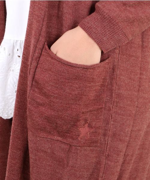 sabstreet my standard(サブストリートマイスタンダード)の「『CHARLI(チャーリー)』星刺繍入りウォッシャブルロングニットカーディガン【大きいサイズ対応】【9号(M)~19号(5L)】(カーディガン/ボレロ・レディース・ネイビー/レッド系その他/ブラック・19号/15号/9号)」の17枚目の写真