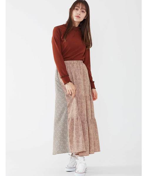 POU DOU DOU（プードゥドゥ）の「起毛テレコメロー トップス（Tシャツ/カットソー・レディース・ブラック/ライトベージュ/ブラウン/グリーン/ブルー・3）」の6枚目の写真