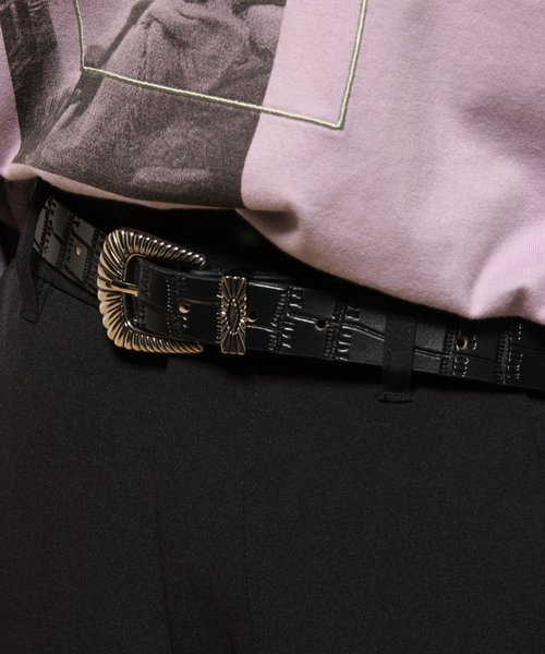 HARE（ハレ）の「レザーウエスタンベルト(HARE)（ベルト・レディース・ブラック/ベージュ/ブラック系その他/ベージュ系その他/ライトグレー/ホワイト系その他・FREE）」の3枚目の写真