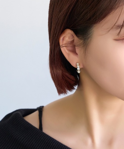 Phoebe（フィービィー）の「【シリーズ累計販売　15,000点突破！】【痛くないシリーズ】ノーブルパールエアリーイヤリング/大ぶり（イヤリング・レディース・ゴールド/ゴールド系その他/シルバー系その他/グレー/シルバー/ピンクゴールド・FREE）」の12枚目の写真