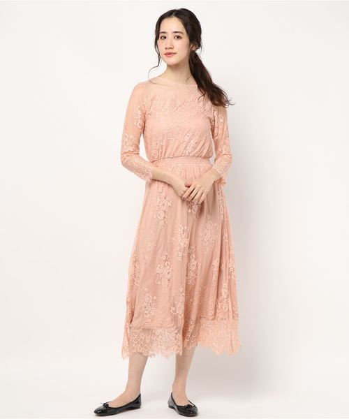 miniyu(ミニュウ)の「総レースチュールワンピース(ワンピース・レディース・ピンク/ブラック/ベージュ/ミント・FREE)」の10枚目の写真