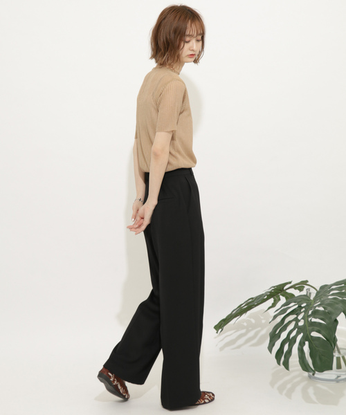 SENSE OF PLACE by URBAN RESEARCH(センスオブプレイスバイアーバンリサーチ)の「カラーワイドスラックス(その他パンツ・レディース・アイボリー/ラベンダー/ベージュ/ライトカーキ/ブラック・MEDIUM/LARGE/SMALL)」の6枚目の写真