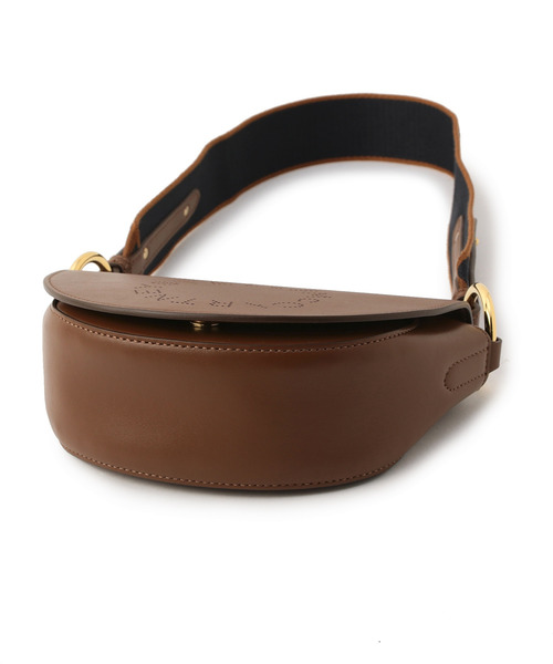 ステラマッカートニー フラップレザーショルダーバッグ ブラウン ステラマッカートニー フラップレザーショルダーバッグ ブラウン