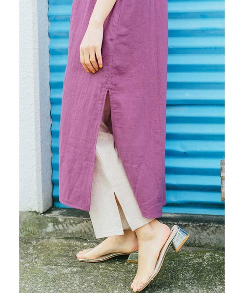 Live in comfort（リブインコンフォート）の「リブ　イン　コンフォート　ムレずに涼やか！こっそりメッシュのＵＶカットリブワイドパンツ（その他パンツ・レディース・ブラック/オートミール/杢グレー・1/2/4/3）」の3枚目の写真