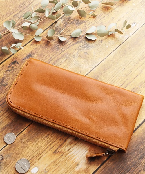 栃木レザーナチュラルL字ファスナー長財布（財布）｜feee（フィー）