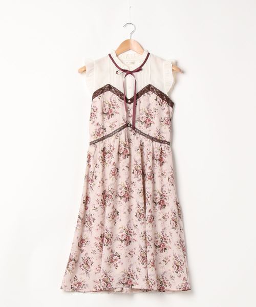 axes femme（アクシーズファム）の「ばら柄ノースリワンピース