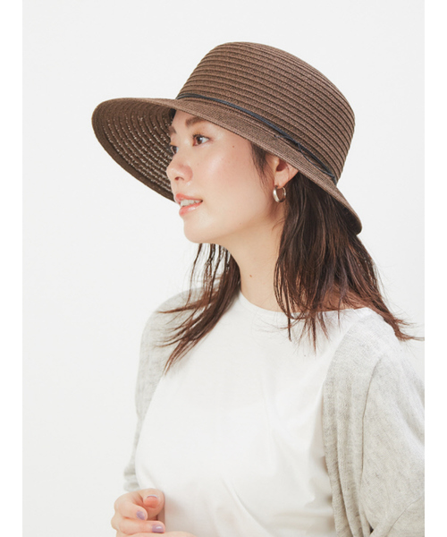 collex（コレックス）の「【紫外線対策】ペーパーつば広ハット（ハット・レディース・ベージュ/ブラウン・フリー）」の5枚目の写真