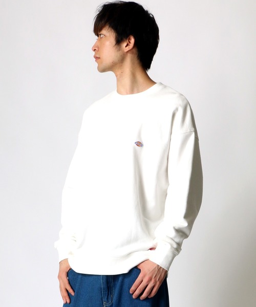 Dickies(ディッキーズ)の「Dickies/ディッキーズ ビッグシルエット ワンポイント ミニワッペン ロゴスウェット トレーナー(スウェット・メンズ・ホワイト/ブラック/ダークグリーン/ベージュ/ネイビー/ブラウン/グリーン/サックスブルー・M/L/XL)」の21枚目の写真