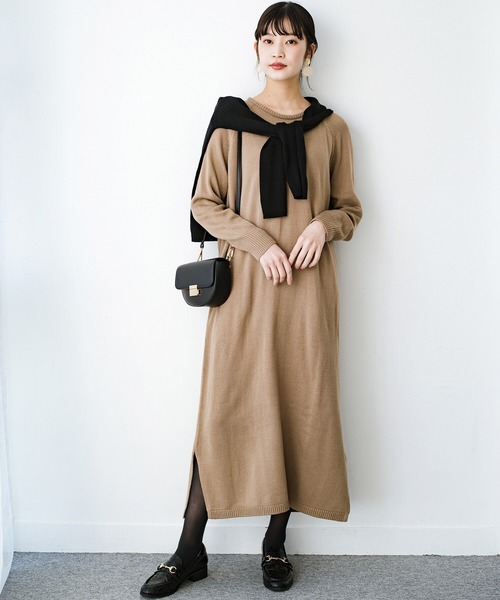 セール 迷った朝はこれ１枚 ゆるっとシルエットで可愛く包んでくれるニットワンピース ワンピース ワンピース Haco ハコ のファッション