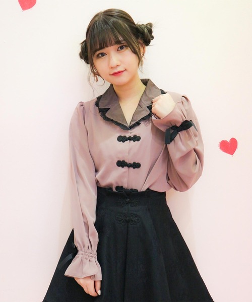 ROJITA（ロジータ）の「チャイナ風テーラードブラウス（シャツ/ブラウス・レディース・ブラック/ベージュ/ピンク・FREE）」の13枚目の写真