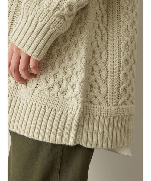 AMERICAN HOLIC（アメリカンホリック）の「チルデン斜めケーブルVネックニットチュニック  ＊〇（ニット/セーター・レディース・ベージュ/グレー/アイボリー/マルチ/ブラック・FREE）」の16枚目の写真