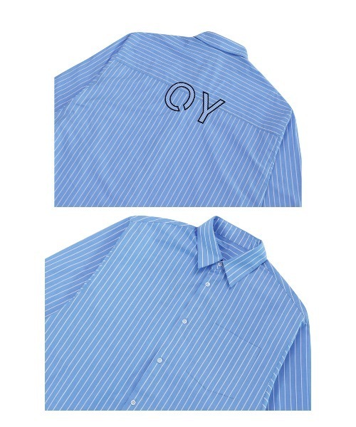 OY（オーワイ）の「『OY/オーワイ』OVERSIZE STRIPE SHIRT/オーバーサイズ ストライプ シャツ ボタンダウン（シャツ/ブラウス・メンズ・ホワイト/ブルー/ブラック・FREE）」の9枚目の写真