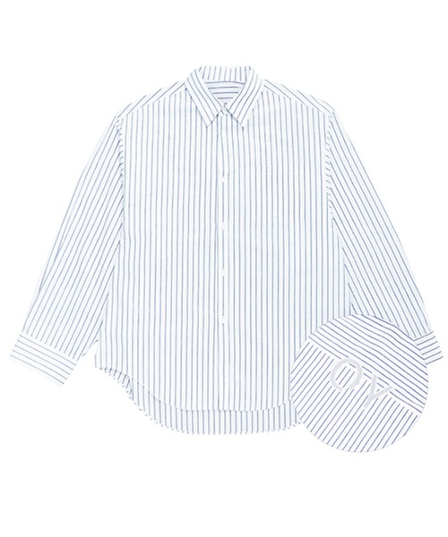 OY（オーワイ）の「『OY/オーワイ』OVERSIZE STRIPE SHIRT/オーバーサイズ ストライプ シャツ ボタンダウン（シャツ/ブラウス・メンズ・ホワイト/ブルー/ブラック・FREE）」の12枚目の写真