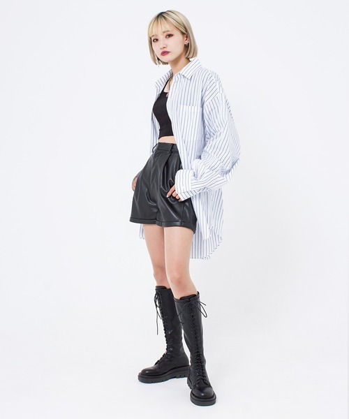 OY（オーワイ）の「『OY/オーワイ』OVERSIZE STRIPE SHIRT/オーバーサイズ ストライプ シャツ ボタンダウン（シャツ/ブラウス・メンズ・ホワイト/ブルー/ブラック・FREE）」の19枚目の写真