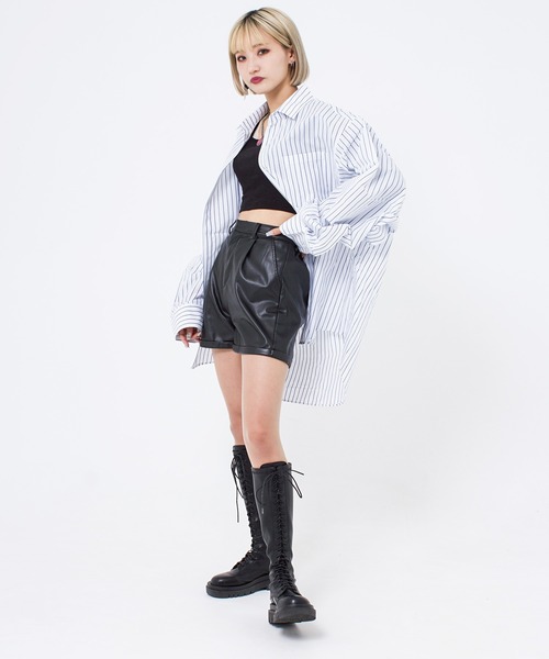 OY（オーワイ）の「『OY/オーワイ』OVERSIZE STRIPE SHIRT/オーバーサイズ ストライプ シャツ ボタンダウン（シャツ/ブラウス・メンズ・ホワイト/ブルー/ブラック・FREE）」の20枚目の写真