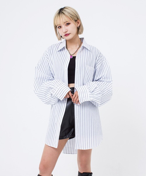 OY（オーワイ）の「『OY/オーワイ』OVERSIZE STRIPE SHIRT/オーバーサイズ ストライプ シャツ ボタンダウン（シャツ/ブラウス・メンズ・ホワイト/ブルー/ブラック・FREE）」の15枚目の写真