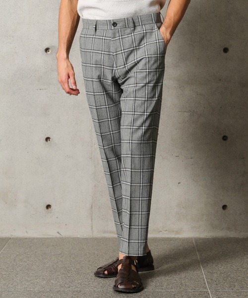 MEN'S BIGI（メンズビギ）の「【尾州産生地】ON/OFF兼用ウールチェックパンツ（スラックス・メンズ・ネイビー/グレー・01/03/02/04）」の3枚目の写真