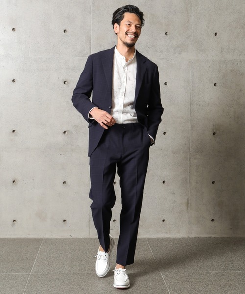 MEN'S BIGI（メンズビギ）の「【尾州産生地】ON/OFF兼用ウールチェックパンツ（スラックス・メンズ・ネイビー/グレー・01/03/02/04）」の6枚目の写真