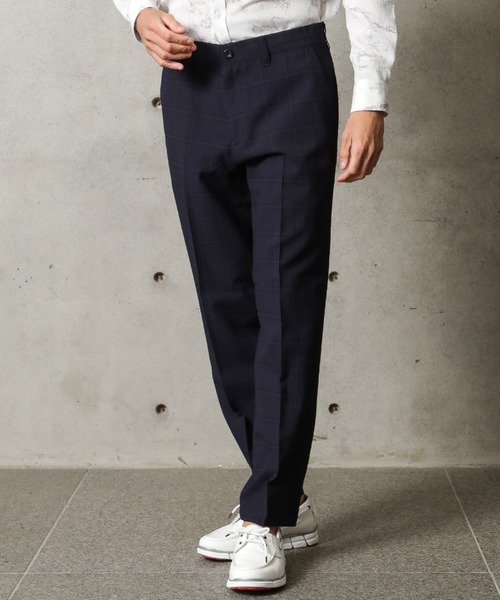 MEN'S BIGI（メンズビギ）の「【尾州産生地】ON/OFF兼用ウールチェックパンツ（スラックス・メンズ・ネイビー/グレー・01/03/02/04）」の7枚目の写真