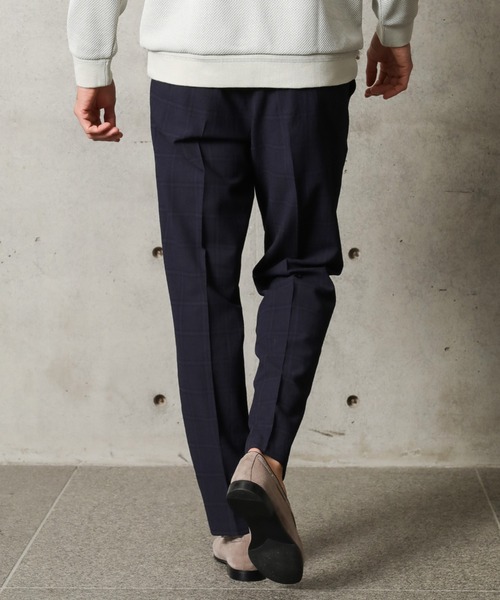 MEN'S BIGI（メンズビギ）の「【尾州産生地】ON/OFF兼用ウールチェックパンツ（スラックス・メンズ・ネイビー/グレー・01/03/02/04）」の9枚目の写真