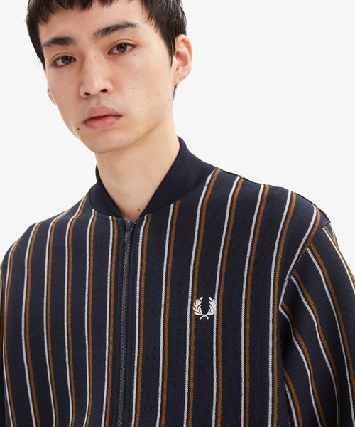 フレッドペリー　美品　ストライプ ボンバー ジャケット FRED PERRY フレッドペリー ストライプ ボンバー ジャケット