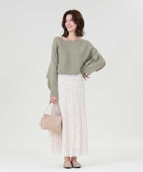 HONEYSUCKLE ROSE（ハニーサックルローズ）の「【HONEYSUCKLE ROSE】線画プリーツスカート（スカート・レディース・ライトベージュ/ブラック・M/L）」の12枚目の写真