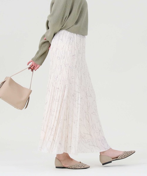 HONEYSUCKLE ROSE（ハニーサックルローズ）の「【HONEYSUCKLE ROSE】線画プリーツスカート（スカート・レディース・ライトベージュ/ブラック・M/L）」の13枚目の写真