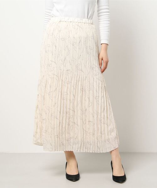 HONEYSUCKLE ROSE（ハニーサックルローズ）の「【HONEYSUCKLE ROSE】線画プリーツスカート（スカート・レディース・ライトベージュ/ブラック・M/L）」の15枚目の写真