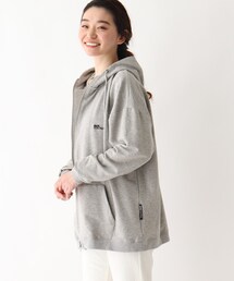 BASECONTROL（ベースコントロール）の「◆使える抗菌防臭ストレッチ裏毛 2段ロゴロング丈ビッグジップパーカー（パーカー）」