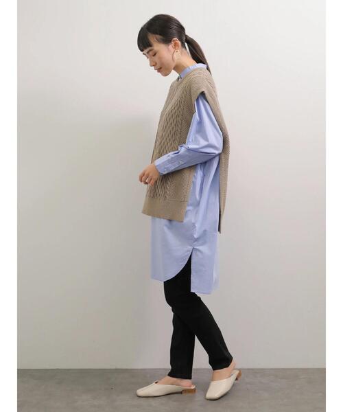 AMERICAN HOLIC（アメリカンホリック）の「ケーブルサイドスリットニットベスト　＊（ベスト・レディース・オフホワイト/モカ・FREE）」の9枚目の写真