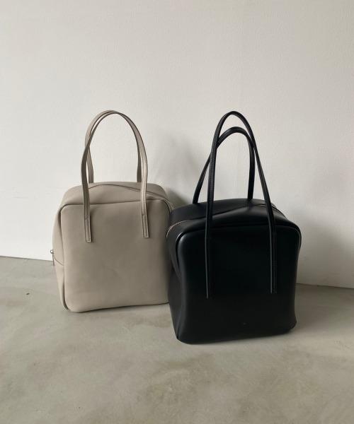 Aunt Marie's（アントマリーズ）の「レザースクエアボストン/AUNT MARIE'S（ボストンバッグ・レディース・ブラック/ベージュ・FREE）」の17枚目の写真