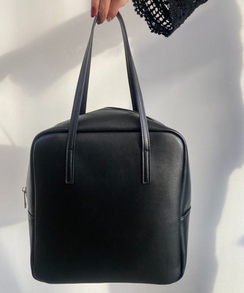 Aunt Marie's（アントマリーズ）の「レザースクエアボストン/AUNT MARIE'S（ボストンバッグ・レディース・ブラック/ベージュ・FREE）」の11枚目の写真