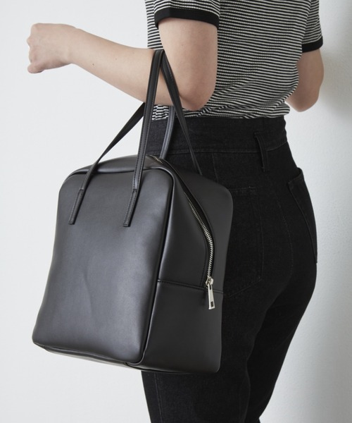 Aunt Marie's（アントマリーズ）の「レザースクエアボストン/AUNT MARIE'S（ボストンバッグ・レディース・ブラック/ベージュ・FREE）」の22枚目の写真