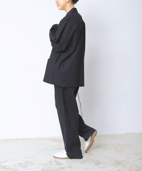 FREAK'S STORE（フリークスストア）の「【WEB限定】MACOBER/マコバー　別注コットンリネンフレンチワークパンツ（スラックス・レディース・ブラック/ベージュ/ナチュラル/サックスブルー・38/36）」の6枚目の写真