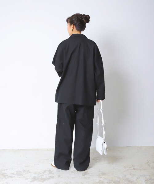 FREAK'S STORE（フリークスストア）の「【WEB限定】MACOBER/マコバー　別注コットンリネンフレンチワークパンツ（スラックス・レディース・ブラック/ベージュ/ナチュラル/サックスブルー・38/36）」の15枚目の写真