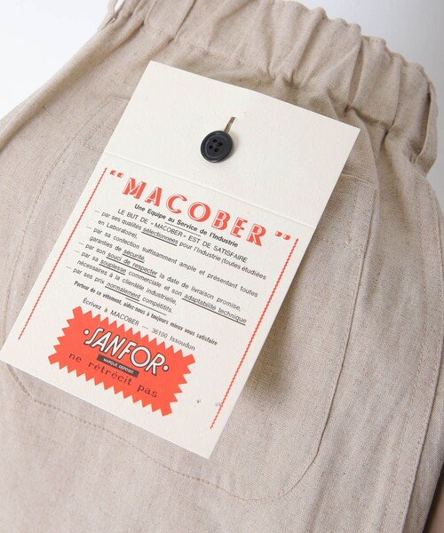 FREAK'S STORE（フリークスストア）の「【WEB限定】MACOBER/マコバー　別注コットンリネンフレンチワークパンツ（スラックス・レディース・ブラック/ベージュ/ナチュラル/サックスブルー・38/36）」の7枚目の写真