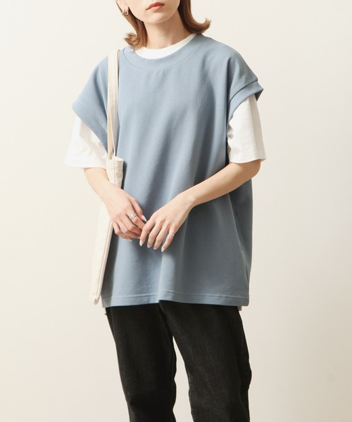 ZIP FIVE(ジップファイブ)の「【ZIP FIVE】カノコビッグニットベスト(ベスト・レディース・ベージュ/グレー/ブルー・MEDIUM/LARGE)」の1枚目の写真