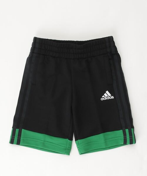 adidas（アディダス）の「3ストライプス AEROREADY PRIMEBLUE ショーツ [3-Stripes AEROREADY Primeblue Shorts] アディダス（その他パンツ・キッズ・ダークネイビー/ブラック×グリーン・130/140/150/160/110/120）」の5枚目の写真