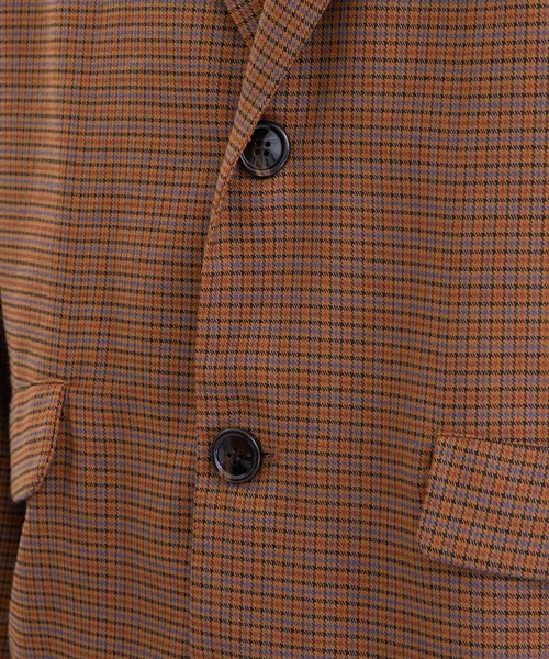 Perushu（ペルーシュ）の「ギザステッチチェックジャケット(セットアップ着用可)（テーラードジャケット・メンズ・チャコールグレー/オレンジ/ベージュ・MEDIUM/LARGE）」の20枚目の写真