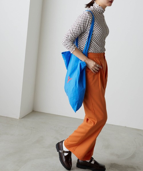 forksy.（フォルクシー）の「【forksy.】2タックカラースラックスパンツ（スラックス・レディース・ネイビー/オレンジ/レッド/グリーン/ライトベージュ/カーキ/ブラック/ベージュ/ブラウン/オレンジ系その他/ブルーグリーン・FREE）」の14枚目の写真