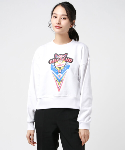 X-girl（エックスガール）の「スウェットカットソー（スウェット・レディース・ホワイト・1）」の9枚目の写真