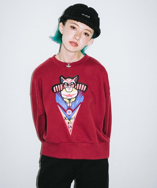 X-girl（エックスガール）の「スウェットカットソー（スウェット・レディース・ホワイト・1）」の5枚目の写真