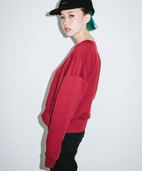 X-girl（エックスガール）の「スウェットカットソー（スウェット・レディース・ホワイト・1）」の3枚目の写真