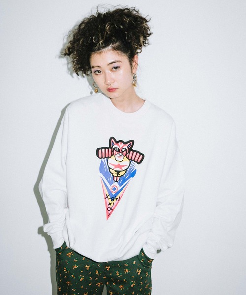 X-girl（エックスガール）の「スウェットカットソー（スウェット・レディース・ホワイト・1）」の14枚目の写真