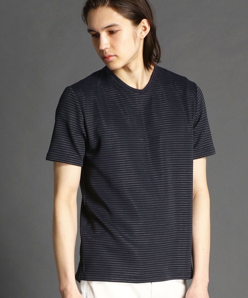 MONSIEUR NICOLE（ムッシュニコル）の「タックボーダーＴシャツ（Tシャツ/カットソー・メンズ・ブルー/ライトグレー/グレー/ホワイト/モカ・MEDIUM/LARGE/X-LARGE）」の5枚目の写真