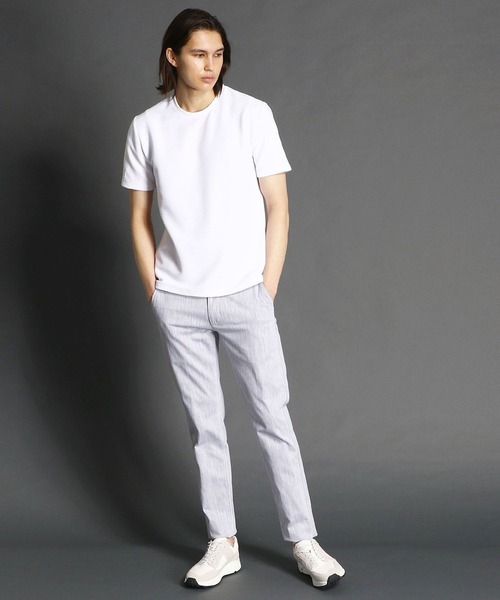 MONSIEUR NICOLE（ムッシュニコル）の「タックボーダーＴシャツ（Tシャツ/カットソー・メンズ・ブルー/ライトグレー/グレー/ホワイト/モカ・MEDIUM/LARGE/X-LARGE）」の9枚目の写真