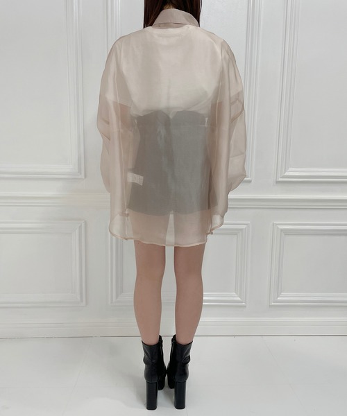 ANDGEEBEE(アンジービー)の「シアーシャツ(シャツ/ブラウス・レディース・ブラック/ベージュ・MEDIUM)」の19枚目の写真