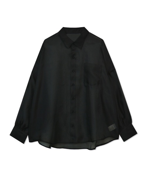 ANDGEEBEE(アンジービー)の「シアーシャツ(シャツ/ブラウス・レディース・ブラック/ベージュ・MEDIUM)」の7枚目の写真