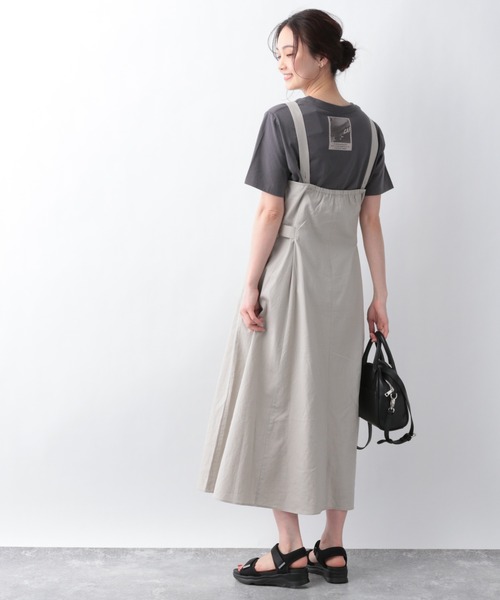 GLOBAL WORK（グローバルワーク）の「リネンコンSETUPワンピース【MATINEE LINE】/940059（ワンピース・レディース・グリーン系その他6/ダークブラウン/グレイッシュベージュ・FREE）」の8枚目の写真